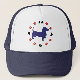 Dachshund Doxie Clock Trucker Hat