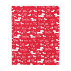 Dachshund Doxie I Love You Hearts Blanket