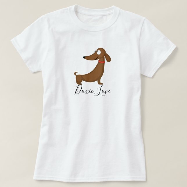 Dachshund (Doxie) Love T-Shirt (Design Front)