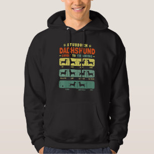 Dachshund Doxie Mom Dad Stubborn Vintage Tricks Hoodie