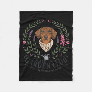 Dachshund doxie mom garden club mother's day fleece blanket
