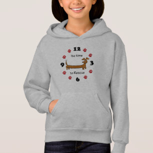 Dachshund Doxie Rescue Clock Hoodie