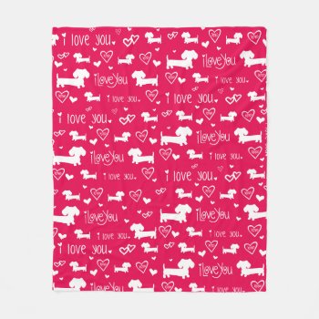 Dachshund Doxie Valentine's Day Hearts Blanket by Smoothe1 at Zazzle