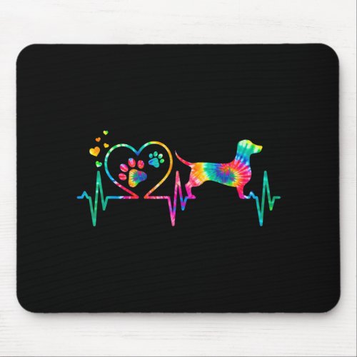 Dachshund Doxie Weenie Mom Dad Heartbeat Gift Mouse Pad