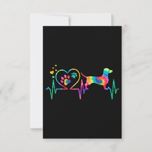 Dachshund Doxie Weenie Mom Dad Heartbeat Gift RSVP Card
