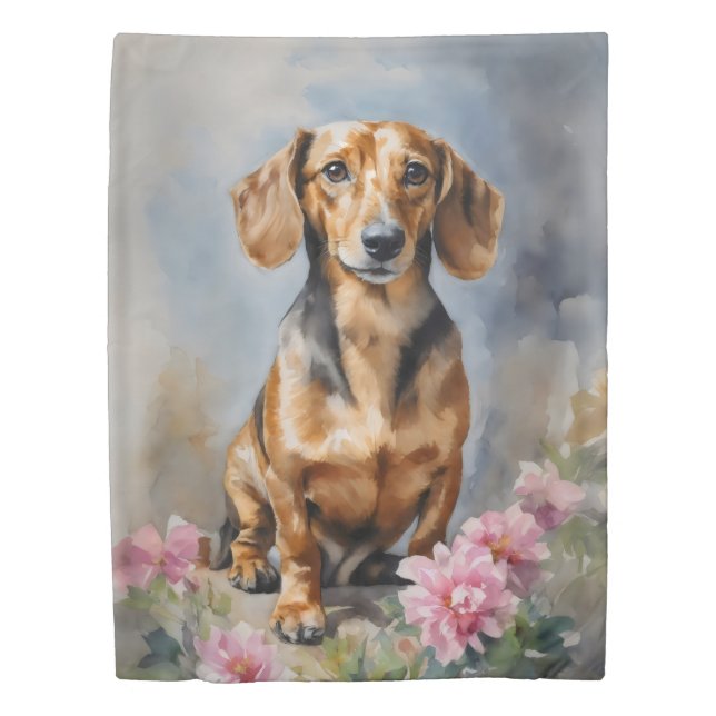 Dachshund Doxie Weiner Dog Artsy Duvet Cover (Front)