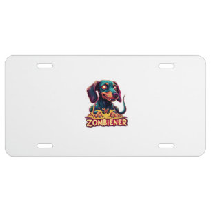 Dachshund Doxie Wiener Sausage Zombie Dog Hallowee License Plate