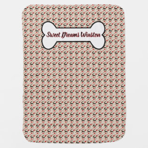 Dachshund Dreaming of Bones and Snuggles Baby Blanket