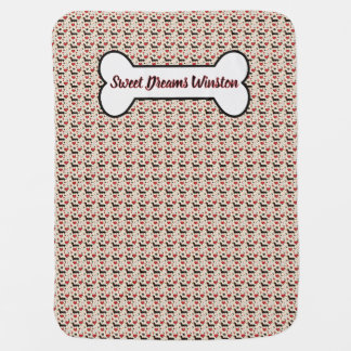 Dachshund Dreaming of Bones and Snuggles Baby Blanket