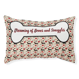 Dachshund Dreaming of Bones and Snuggles Pet Bed
