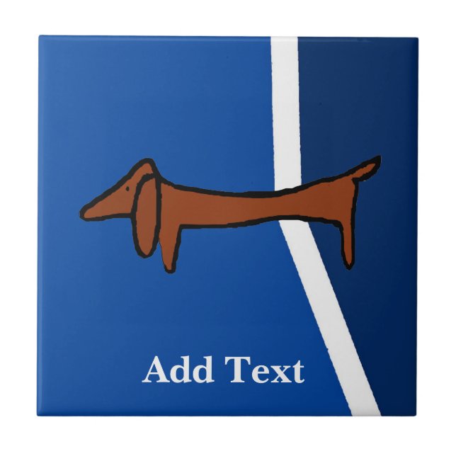 Dachshund  Dutch Look, Personalize Ceramic Tile (Front)