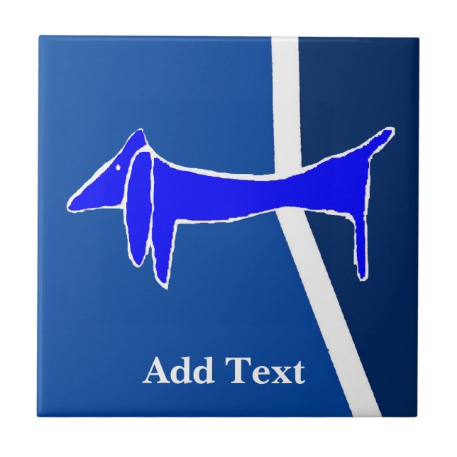 Dachshund  Dutch Look, Personalize Tile (Front)