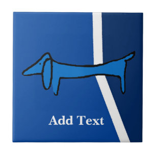 Dachshund  Dutch Look, Personalize Tile
