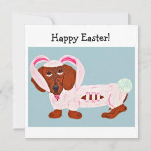 Dachshund Easter Bunny Card