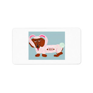 Dachshund Easter Bunny labels