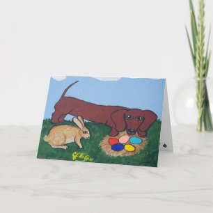 Dachshund Easter Egg Hunt Card