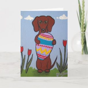 Dachshund Easter Greeting Card
