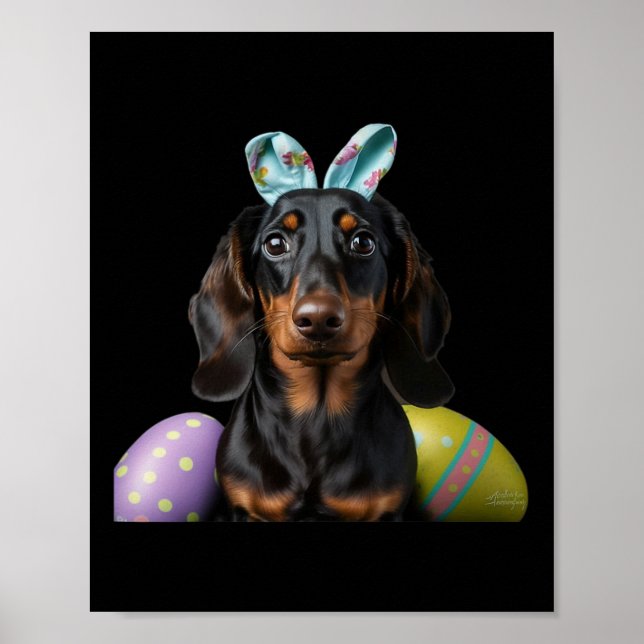 Dachshund Easter Happy Easter Day Women  Poster (Front)