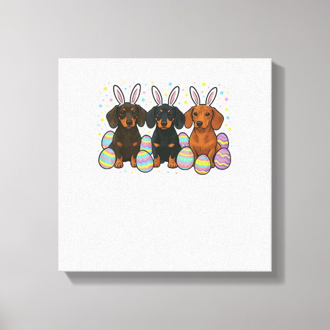 Dachshund Easter T-Shirt Canvas Print (Front)