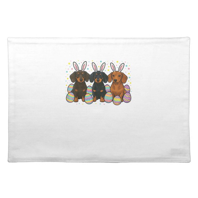 Dachshund Easter T-Shirt Cloth Placemat (Front)