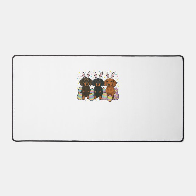 Dachshund Easter T-Shirt Desk Mat (Front)