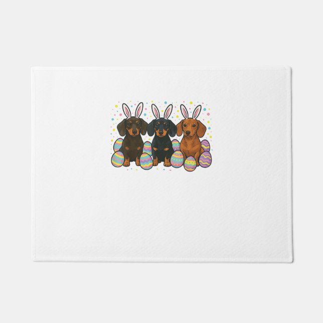 Dachshund Easter T-Shirt Doormat (Front)