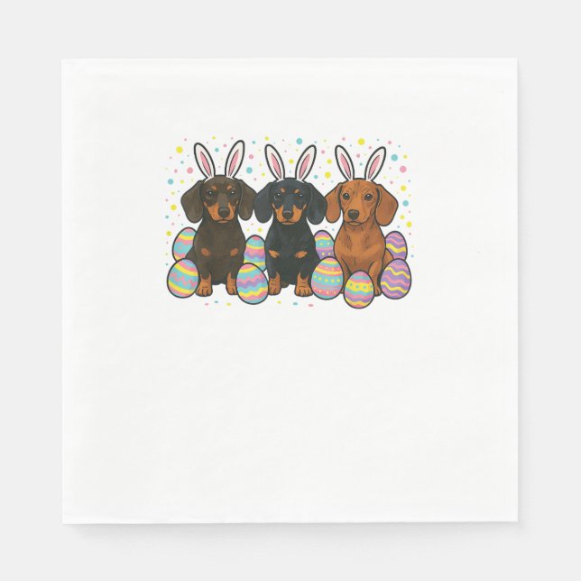 Dachshund Easter T-Shirt Napkins (Front)