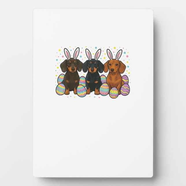 Dachshund Easter T-Shirt Plaque (Front)
