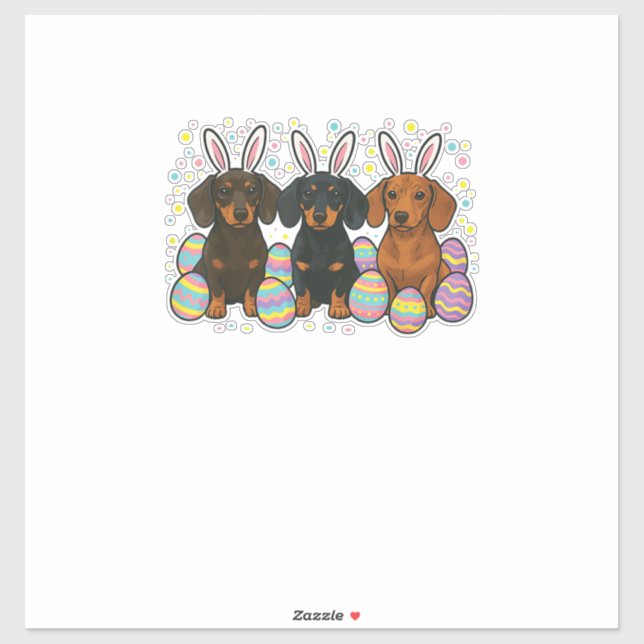 Dachshund Easter T-Shirt Sticker (Sheet)