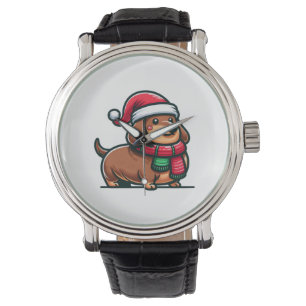 Dachshund Elegance Christmas Anticipation Classic Watch