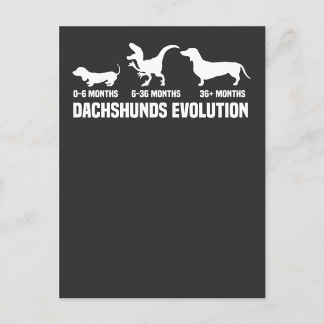 Dachshund Evolutions Invitation Postcard (Front)
