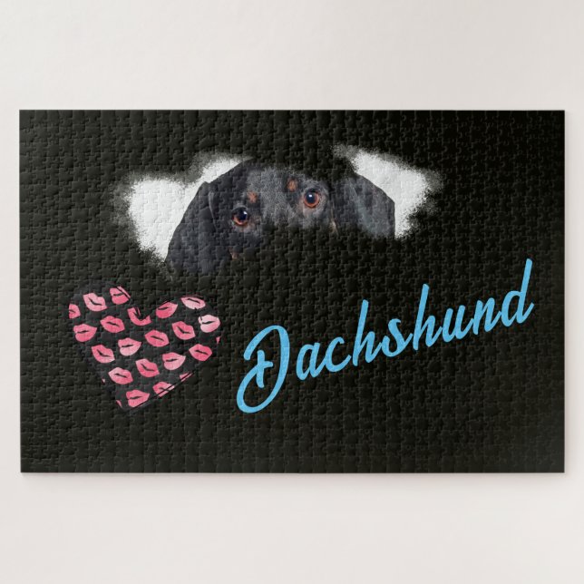 Dachshund Eyes Solid Color 1000 piece  Jigsaw Puzzle (Horizontal)