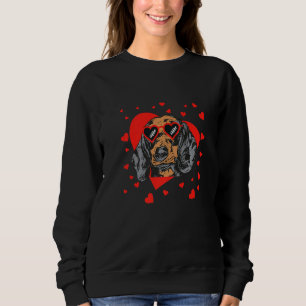 Dachshund Face Heart Glasses Valentines Day Pet Do Sweatshirt