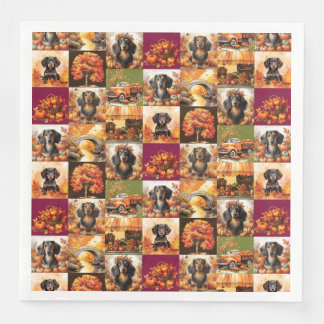 Dachshund Fall Vibe Paper Dinner Napkins