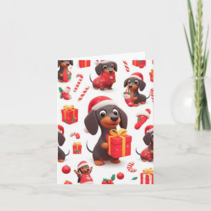 Dachshund Family Christmas Greeting Card