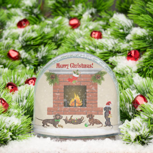 Dachshund Family Christmas Snow Globe