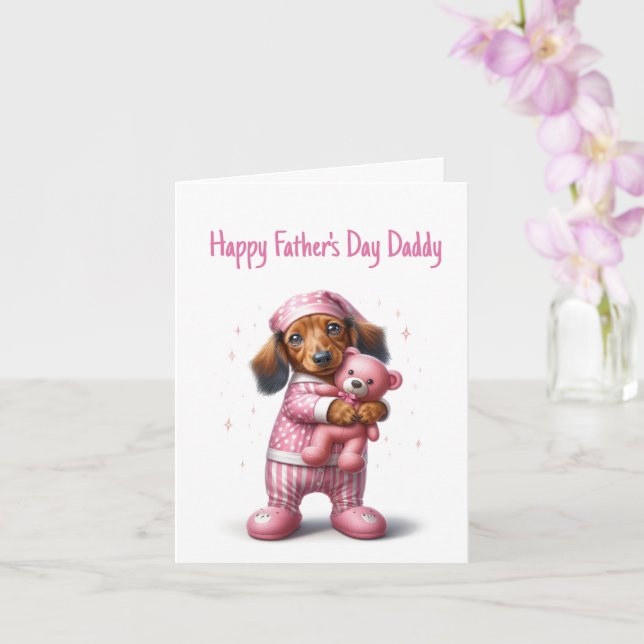 Dachshund Father's Day From Daughter Card (Orchid)
