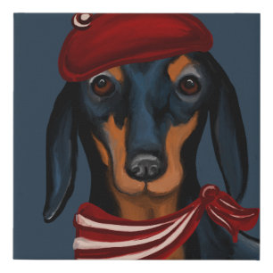 DACHSHUND FAUX CANVAS PRINT