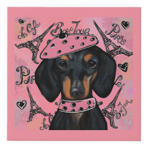 DACHSHUND FAUX CANVAS PRINT
