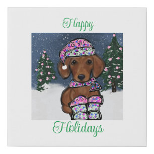 Dachshund faux canvas print