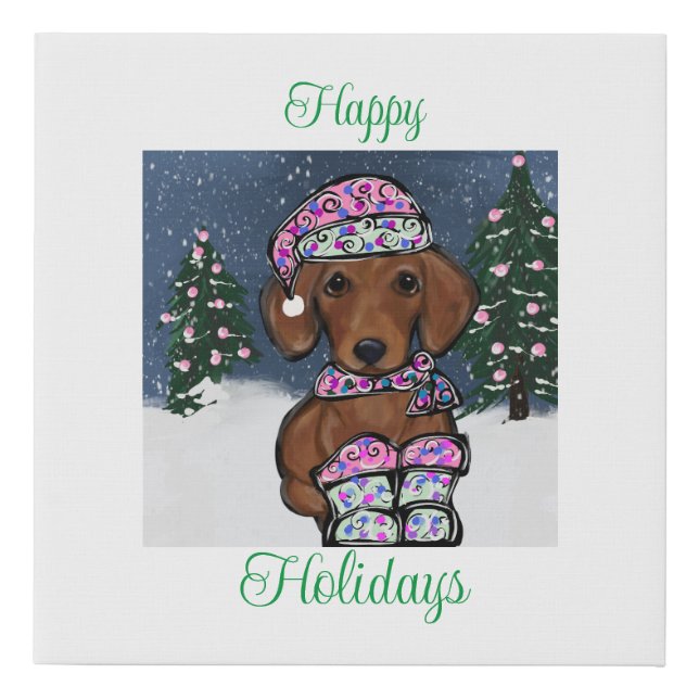 Dachshund   faux canvas print (Front)