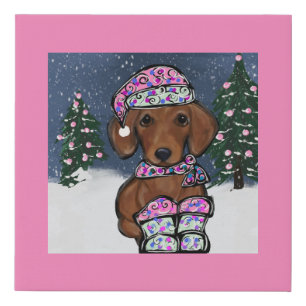 Dachshund faux canvas print