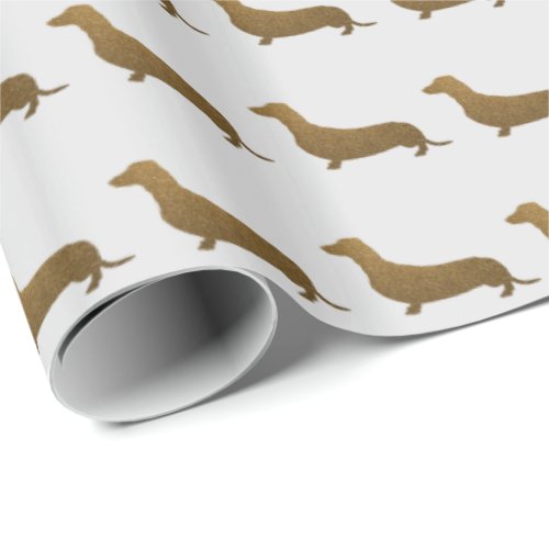 Dachshund Faux Glitter  Dog Icon Wrapping Paper