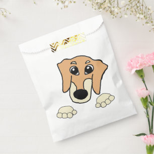 dachshund fawn and cream peeking cartoon favor bag