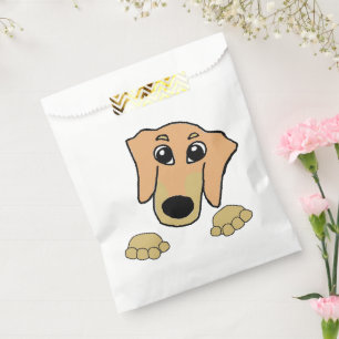 dachshund fawn and tan peeking cartoon favor bag