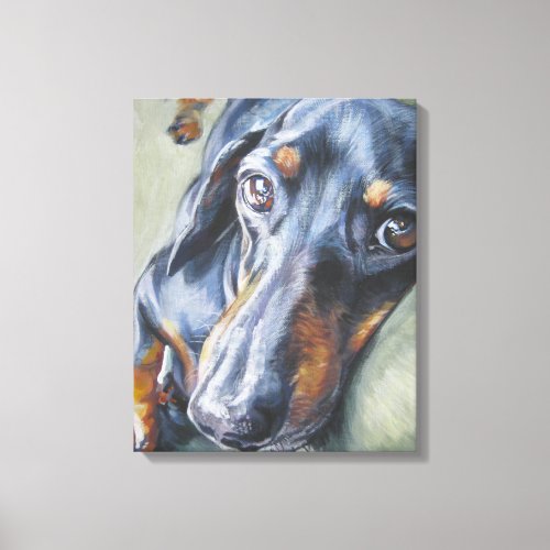 Dachshund Fine art painting on Wrapped Canvas