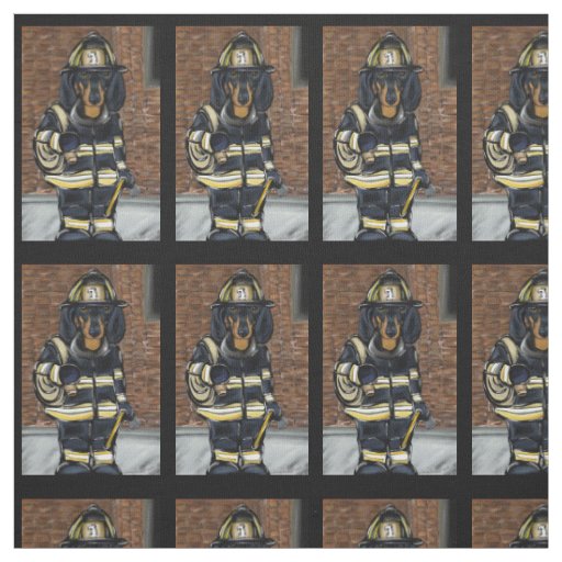 DACHSHUND FIREMAN FABRIC