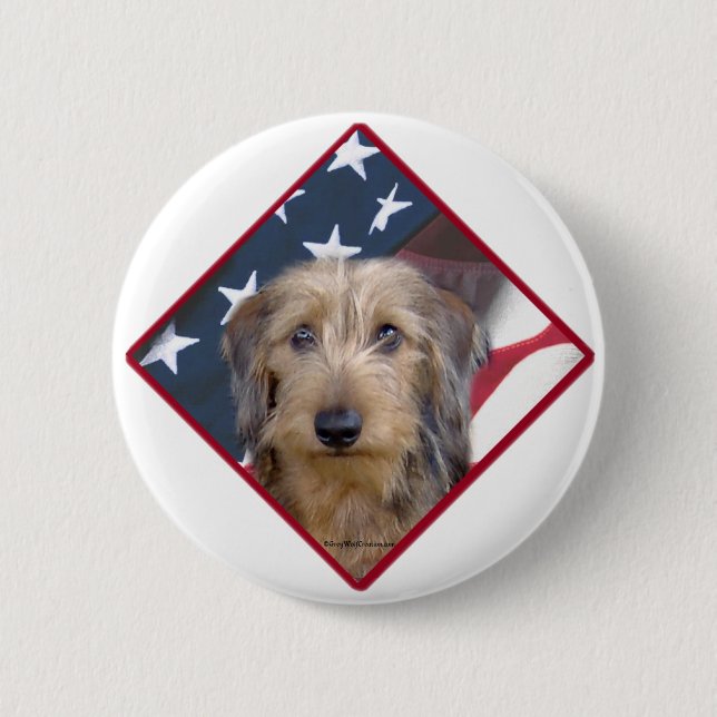Dachshund Flag 2 Button (Front)