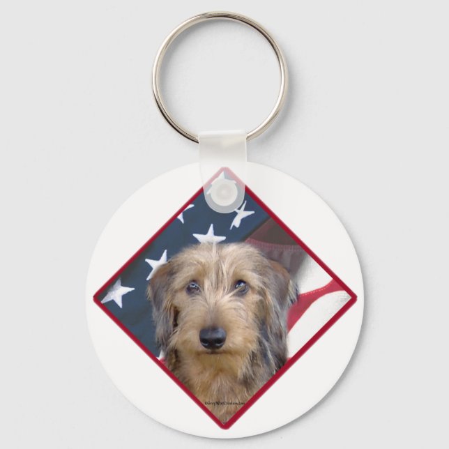 Dachshund Flag Keychain (Front)