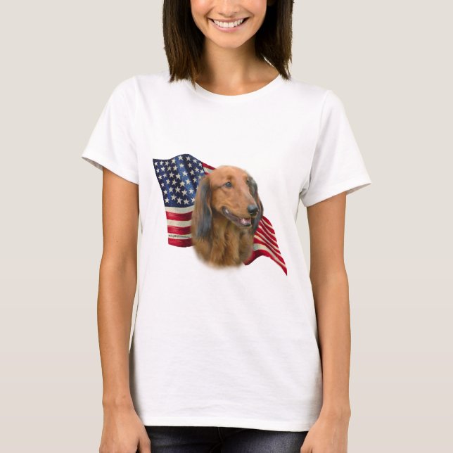 Dachshund Flag T-Shirt (Front)